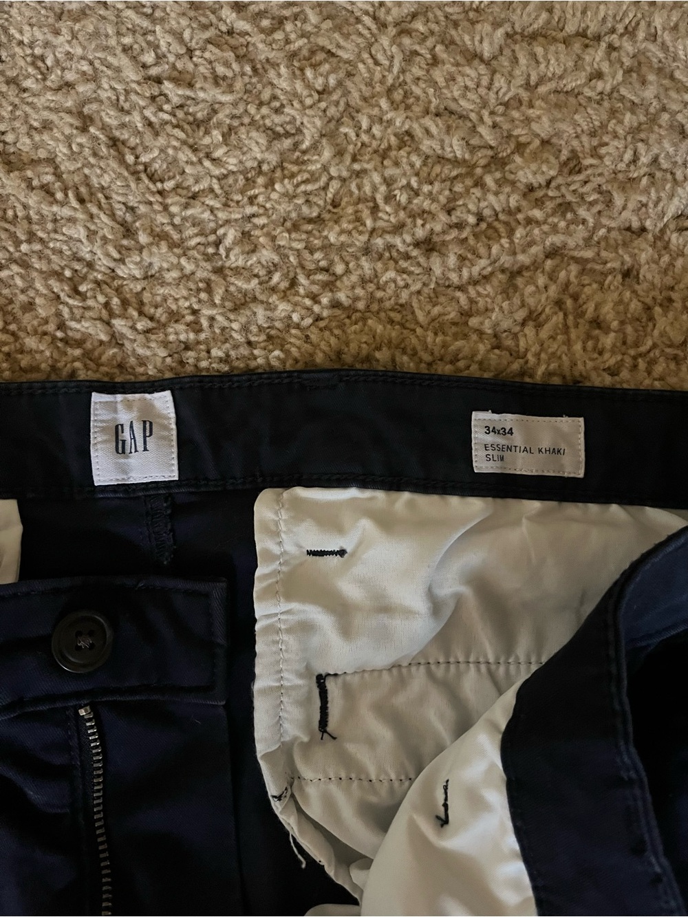 GAP Men's Navy Slim Khaki Pants 34 x 34